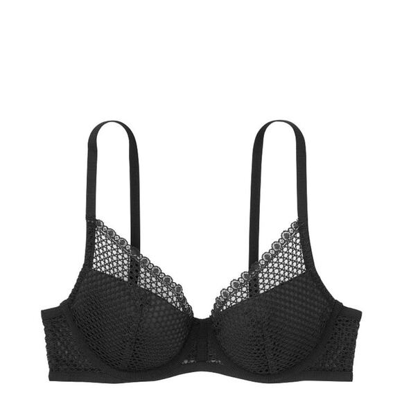 Victoria's Secret Black Fishnet Lace Push-Up Bra - Picture 11 of 11
